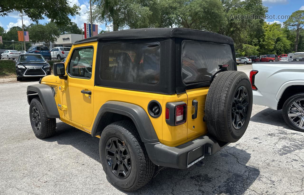 2019 Jeep Wrangler Sport Yellow vin: 1C4GJXAG7KW510149
