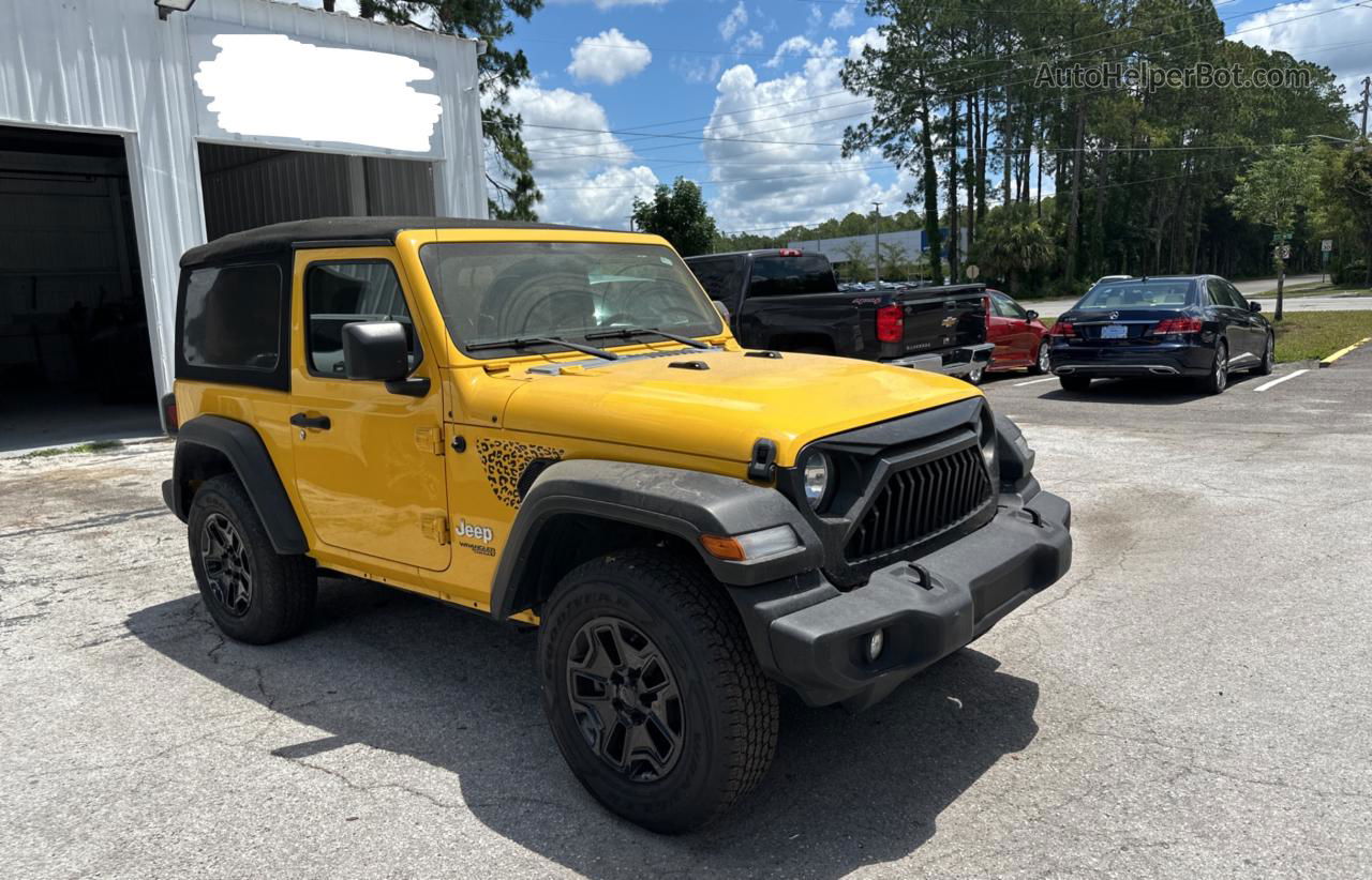 2019 Jeep Wrangler Sport Yellow vin: 1C4GJXAG7KW510149