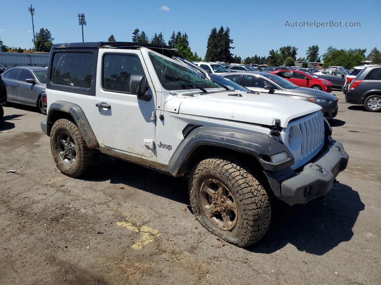 2019 Jeep Wrangler Sport White vin: 1C4GJXAG7KW516663