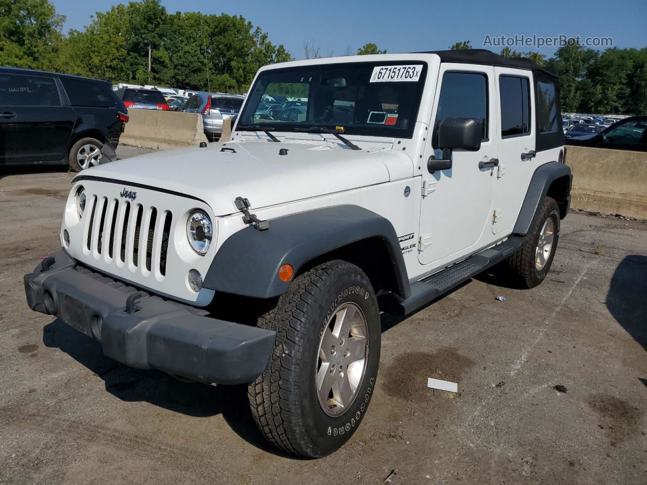 2014 Jeep Wrangler Unlimited Sport White vin: 1C4HJWDG0EL134135