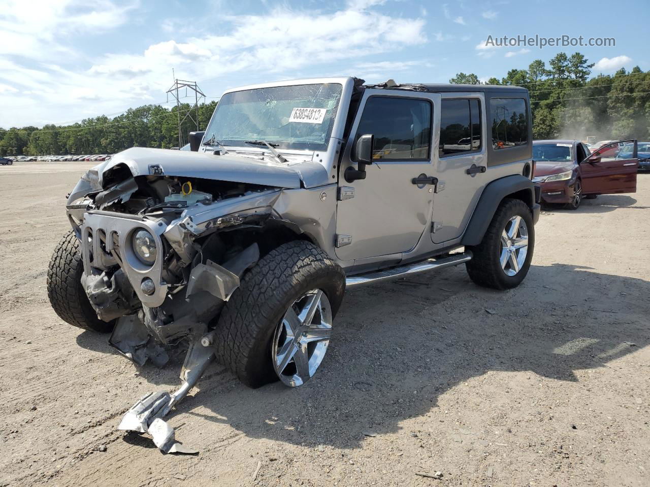 2014 Jeep Wrangler Unlimited Sport Серебряный vin: 1C4HJWDG0EL311802