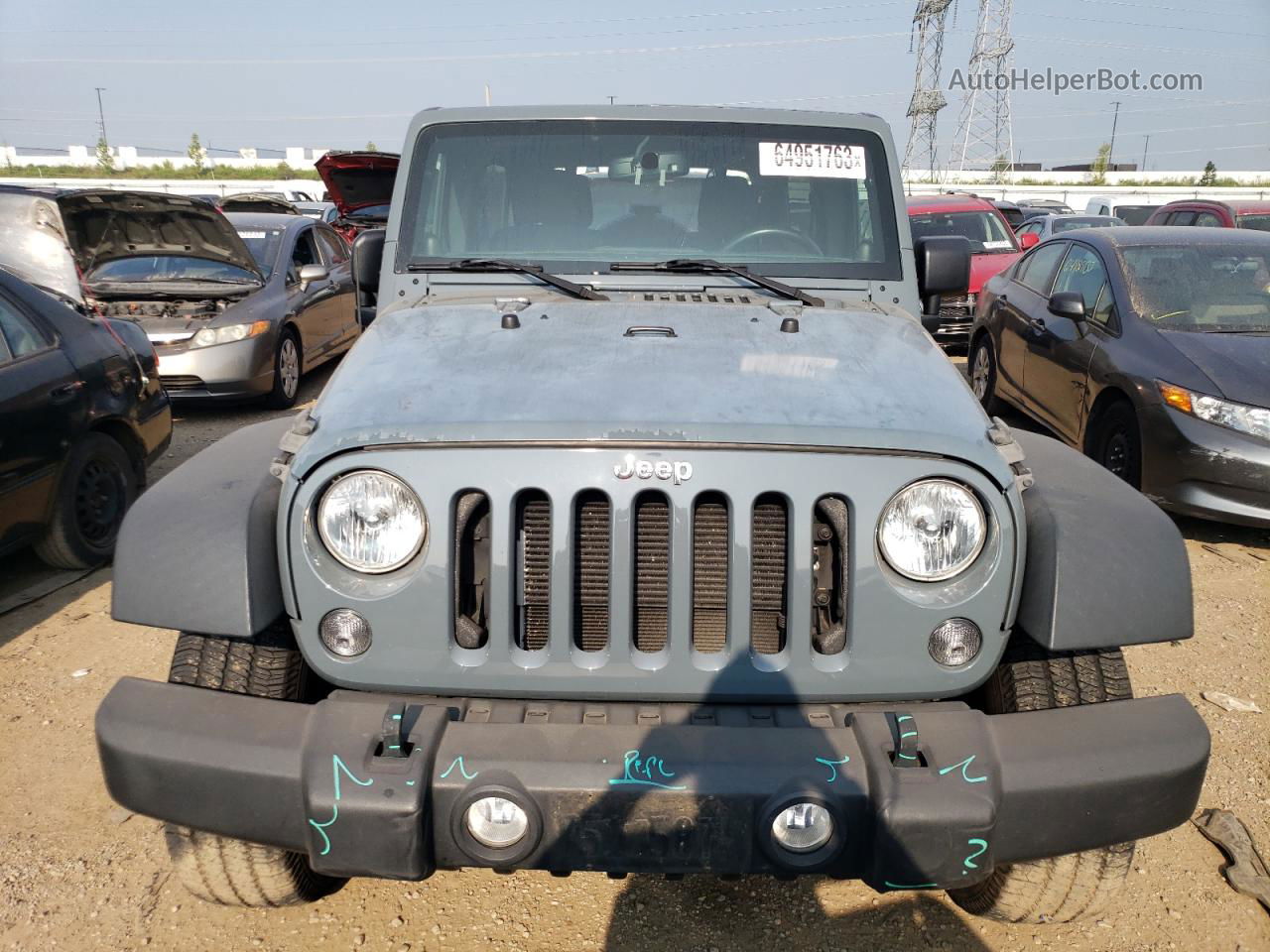 2014 Jeep Wrangler Unlimited Sport Gray vin: 1C4HJWDG9EL177243