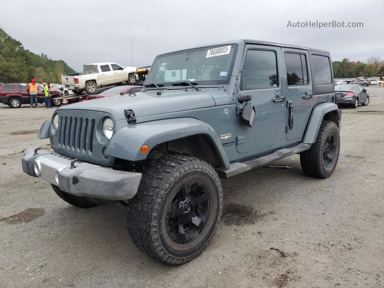 2014 Jeep Wrangler Unlimited Sahara Серый vin: 1C4HJWEG0EL290724