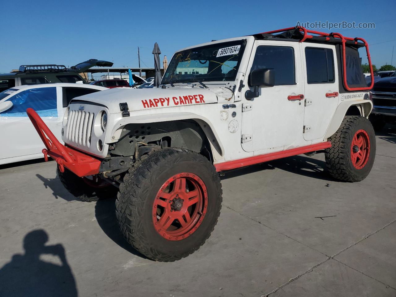 2014 Jeep Wrangler Unlimited Sahara White vin: 1C4HJWEG1EL237465