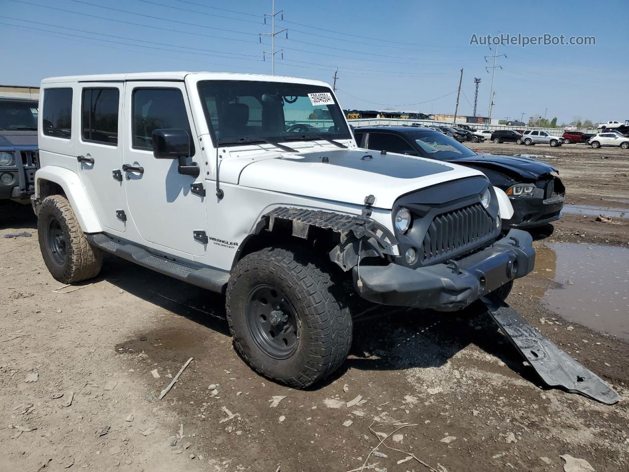 2014 Jeep Wrangler Unlimited Sahara White vin: 1C4HJWEG1EL322676