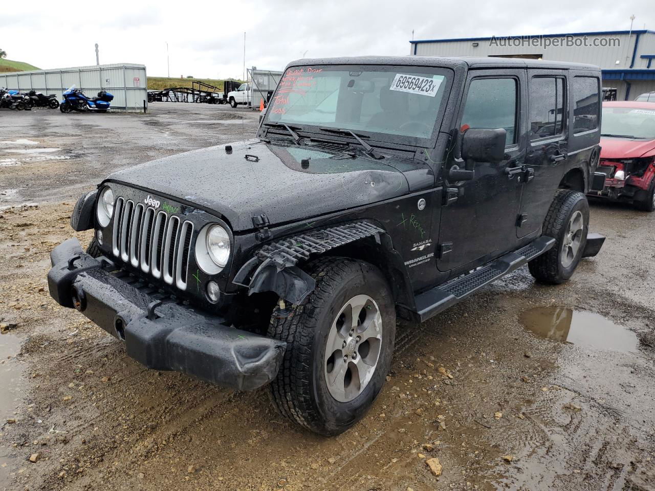 2017 Jeep Wrangler Unlimited Sahara Black vin: 1C4HJWEG2HL649916