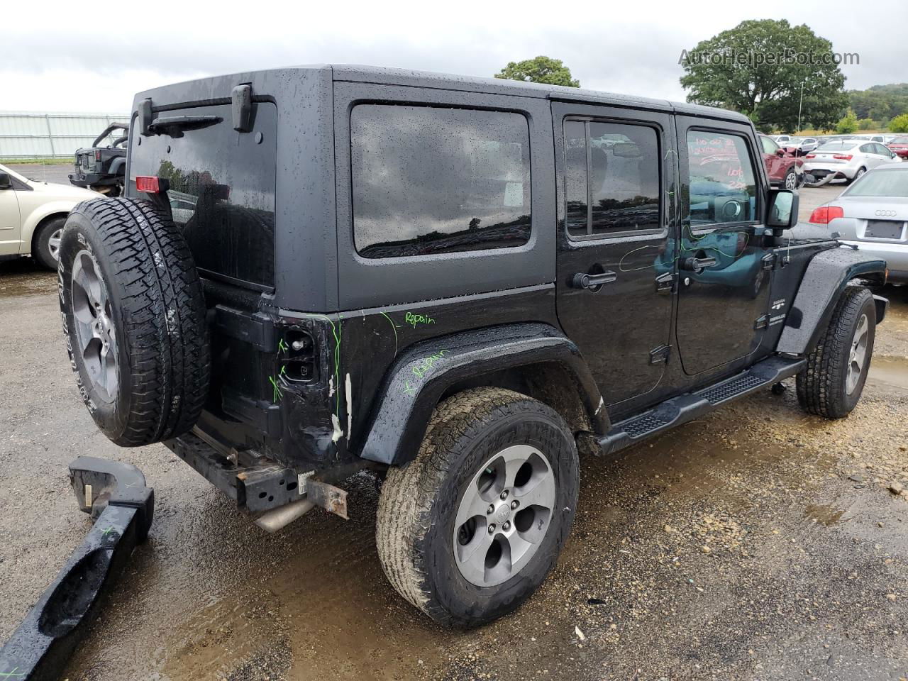 2017 Jeep Wrangler Unlimited Sahara Black vin: 1C4HJWEG2HL649916