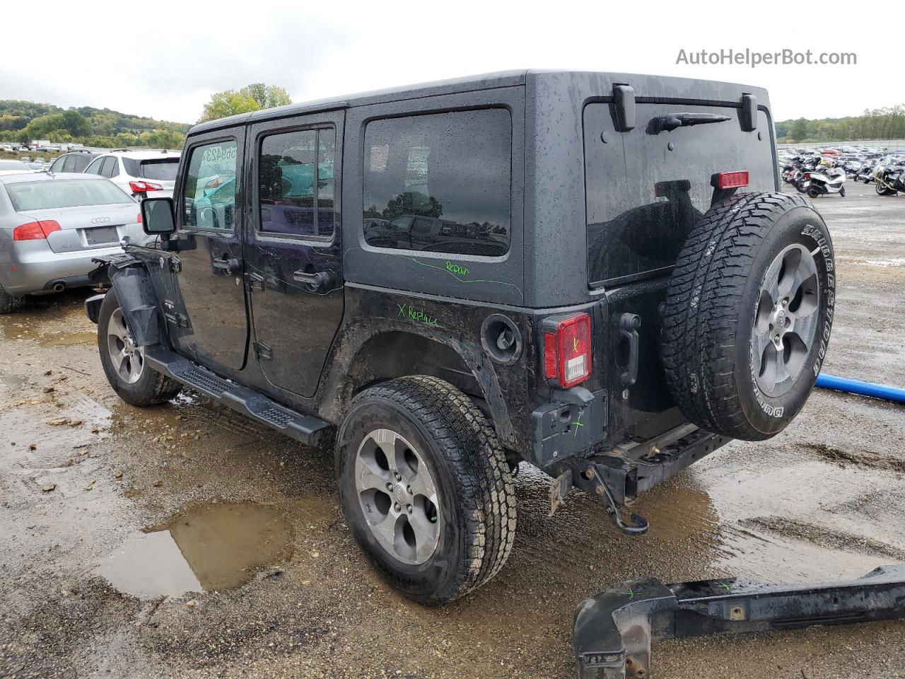 2017 Jeep Wrangler Unlimited Sahara Black vin: 1C4HJWEG2HL649916