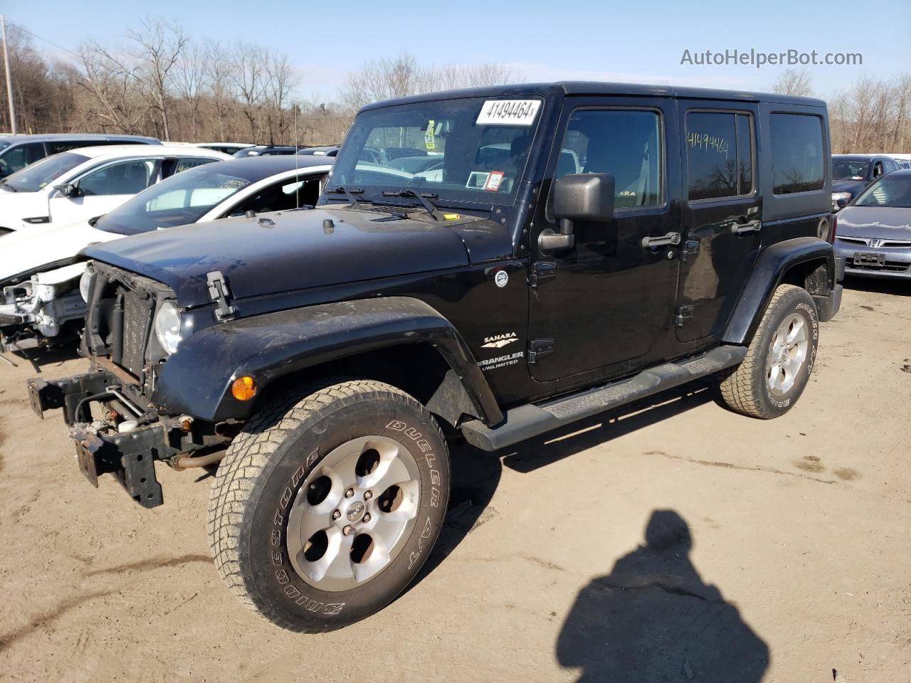 2014 Jeep Wrangler Unlimited Sahara Black vin: 1C4HJWEG3EL129252