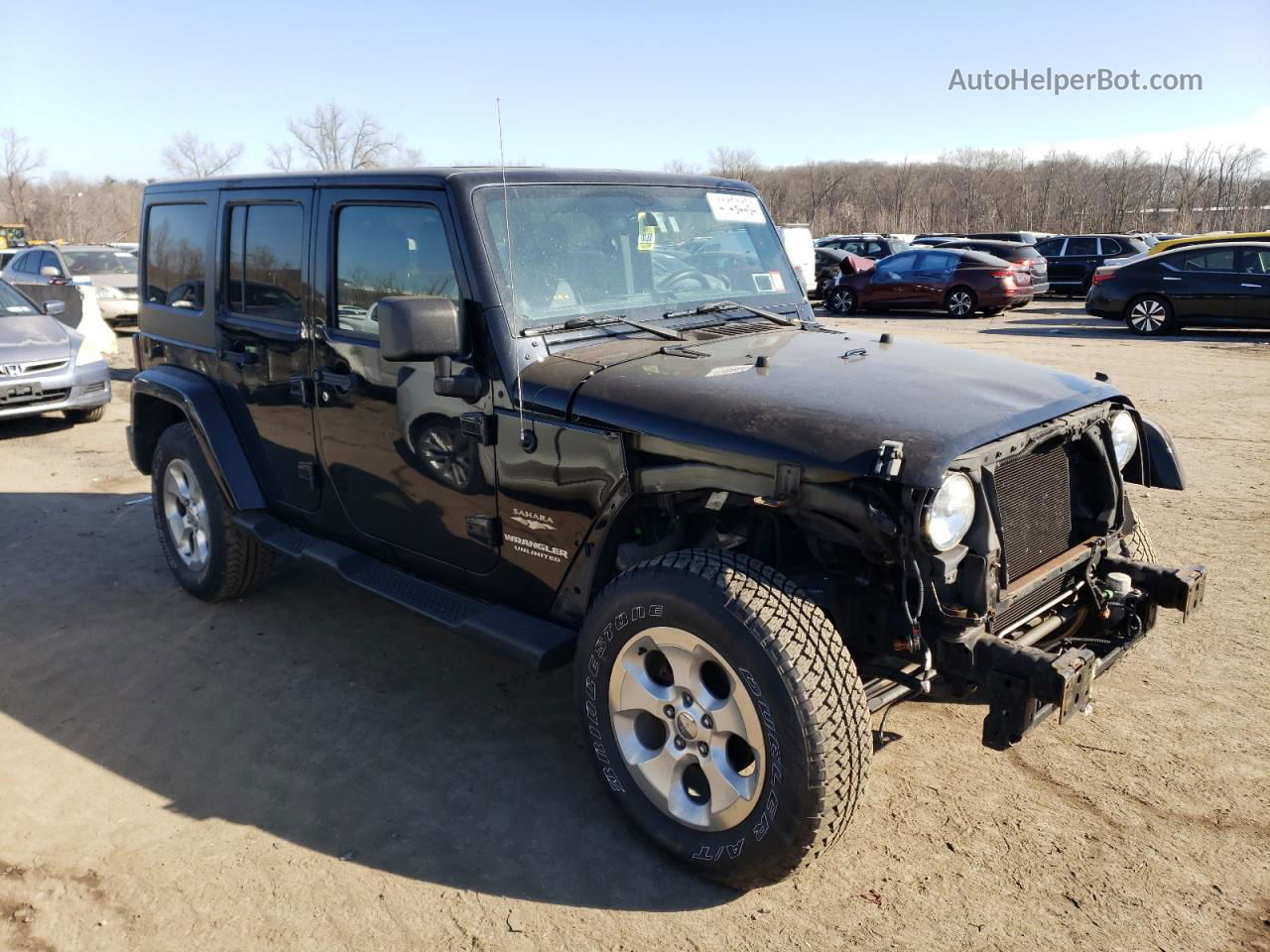 2014 Jeep Wrangler Unlimited Sahara Black vin: 1C4HJWEG3EL129252