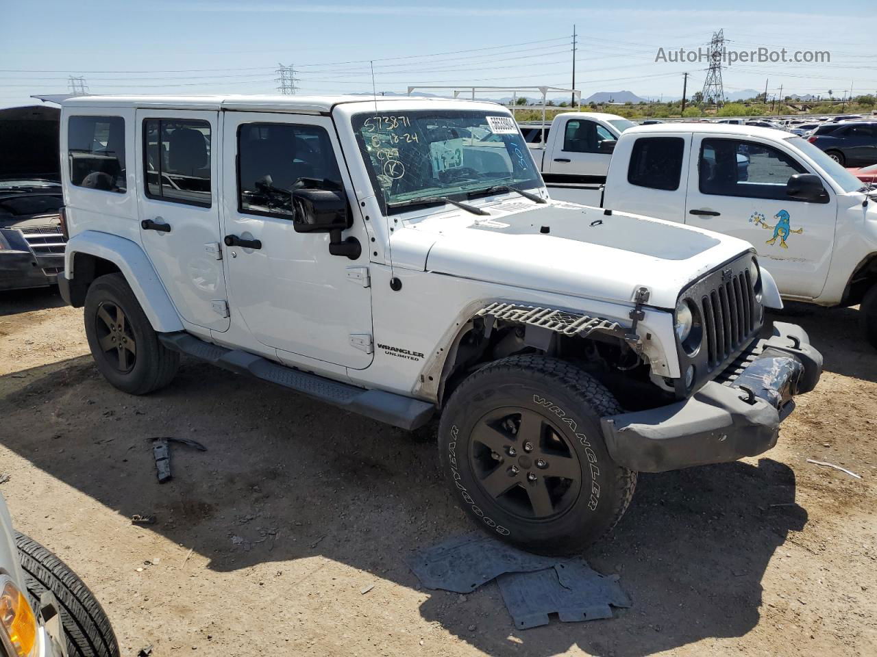 2014 Jeep Wrangler Unlimited Sahara White vin: 1C4HJWEG3EL301781