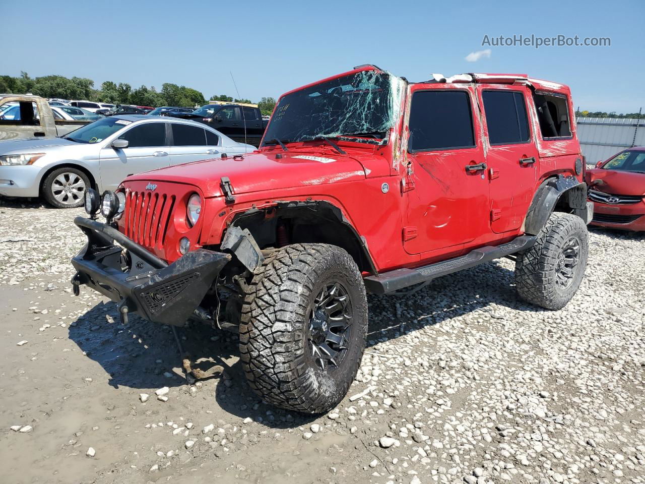 2014 Jeep Wrangler Unlimited Sahara Red vin: 1C4HJWEG6EL152959