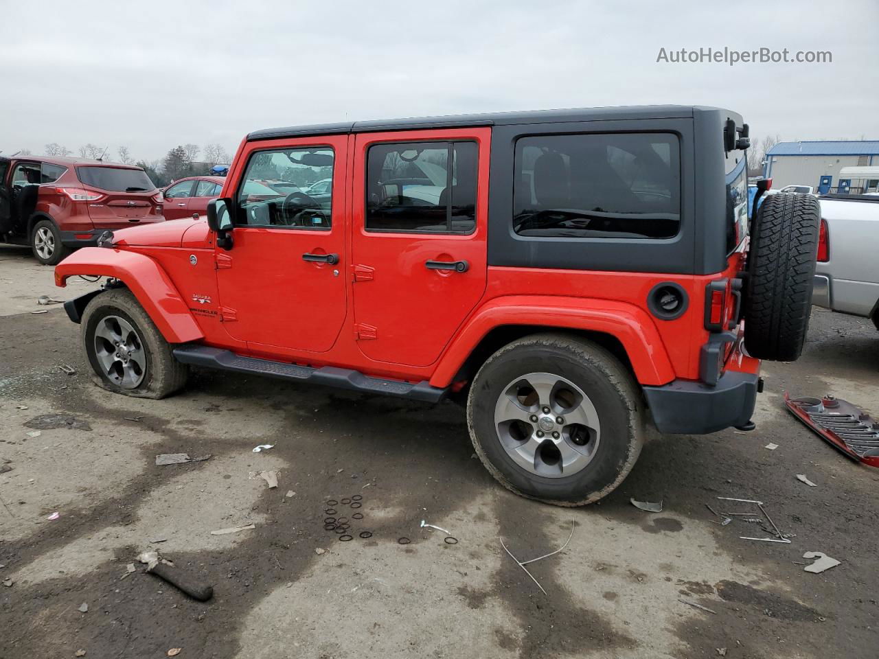 2017 Jeep Wrangler Unlimited Sahara Red vin: 1C4HJWEG6HL609998