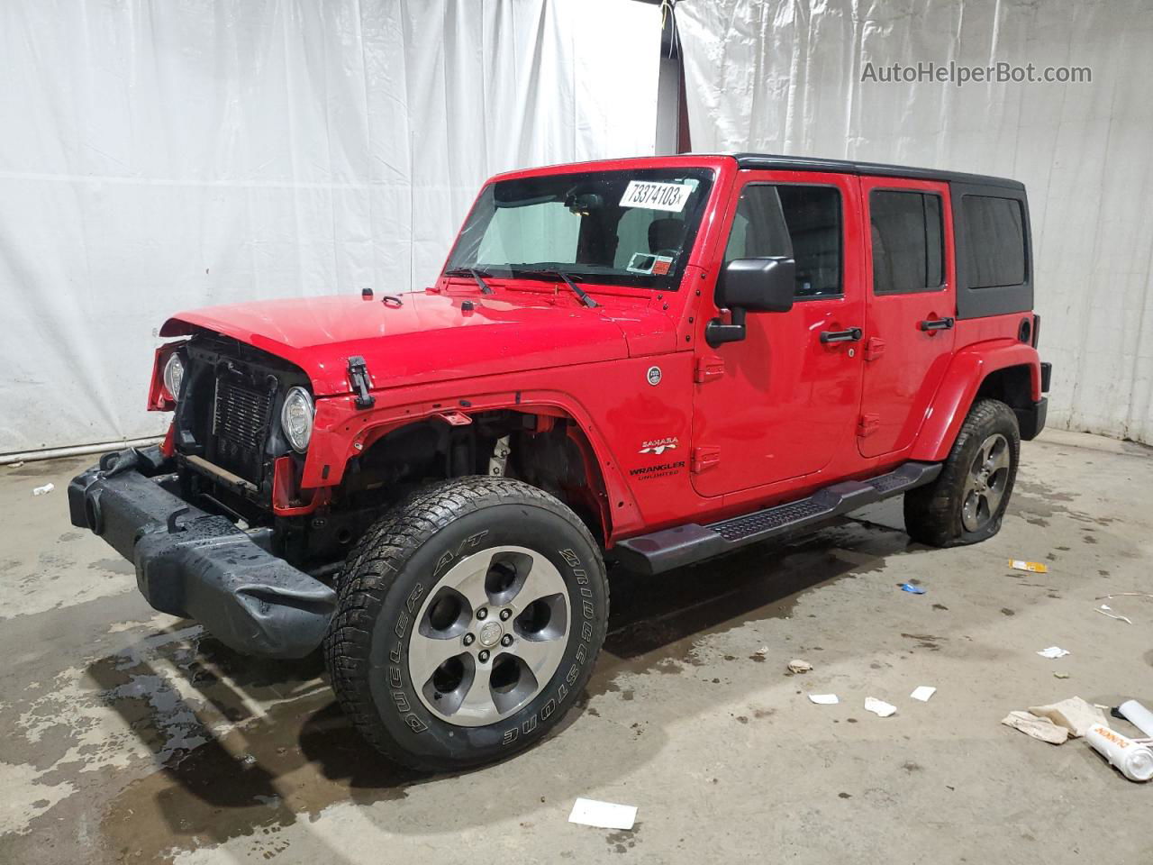 2017 Jeep Wrangler Unlimited Sahara Red vin: 1C4HJWEG6HL642094