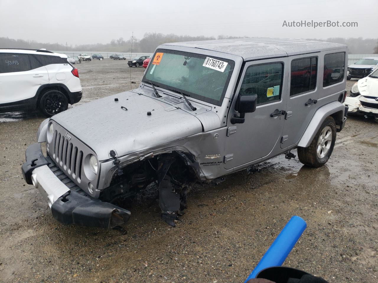 2014 Jeep Wrangler Unlimited Sahara Silver vin: 1C4HJWEG7EL252715