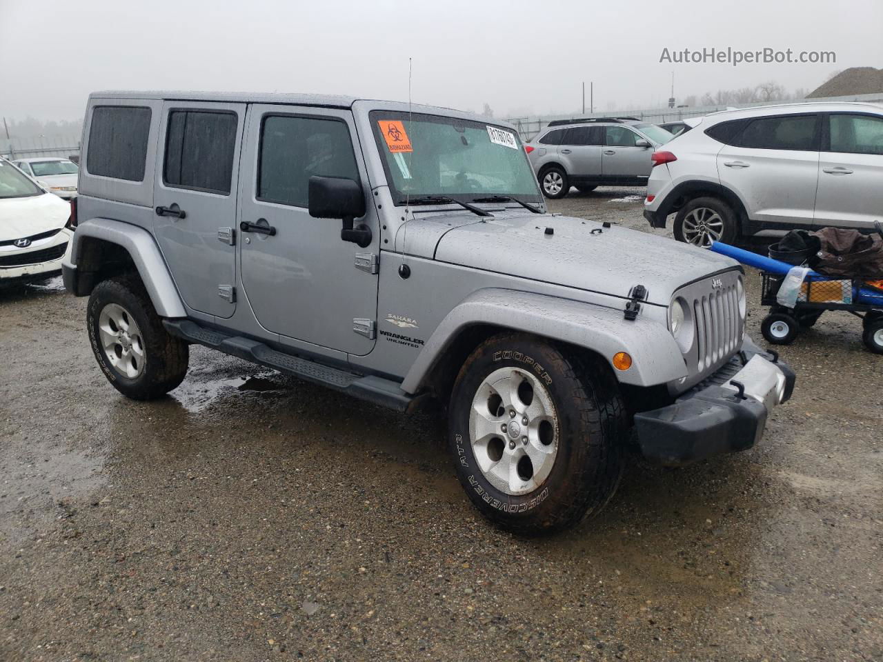 2014 Jeep Wrangler Unlimited Sahara Silver vin: 1C4HJWEG7EL252715