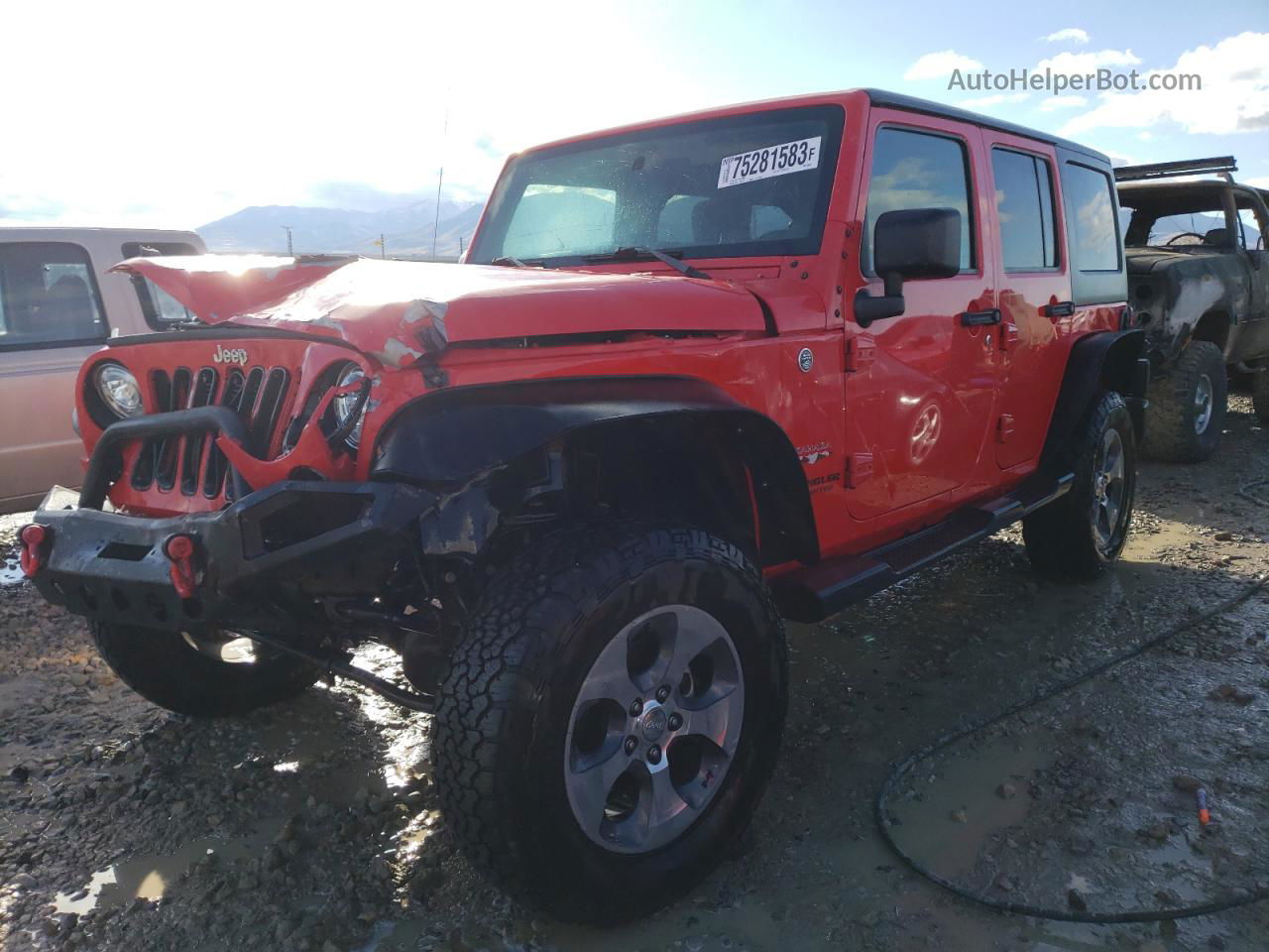 2017 Jeep Wrangler Unlimited Sahara Red vin: 1C4HJWEG9HL660895