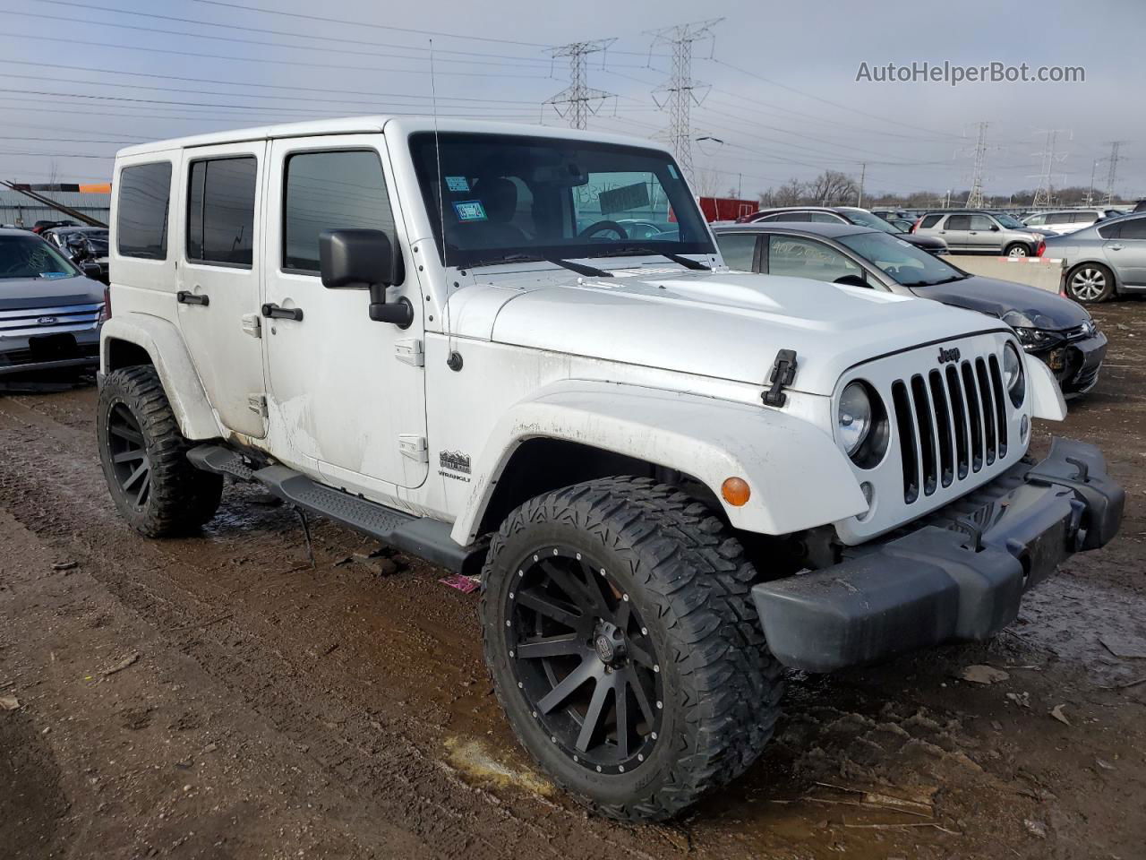 2014 Jeep Wrangler Unlimited Sahara Белый vin: 1C4HJWEGXEL202715