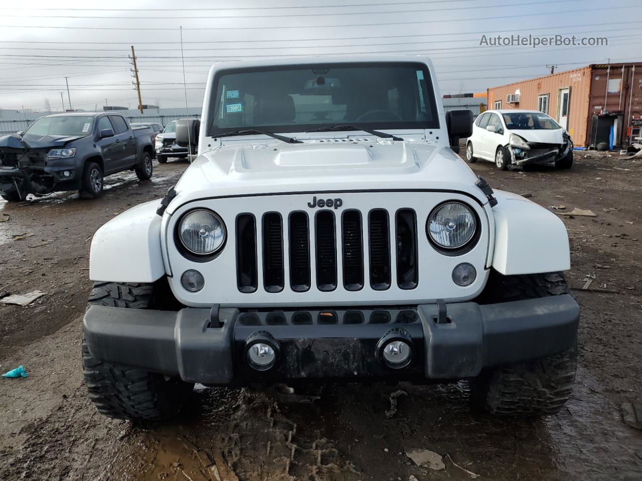 2014 Jeep Wrangler Unlimited Sahara White vin: 1C4HJWEGXEL202715