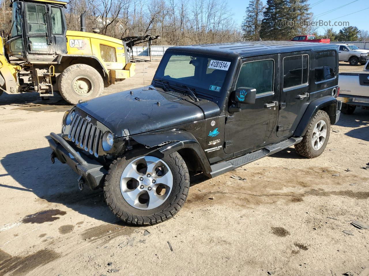 2017 Jeep Wrangler Unlimited Sahara Black vin: 1C4HJWEGXHL669069