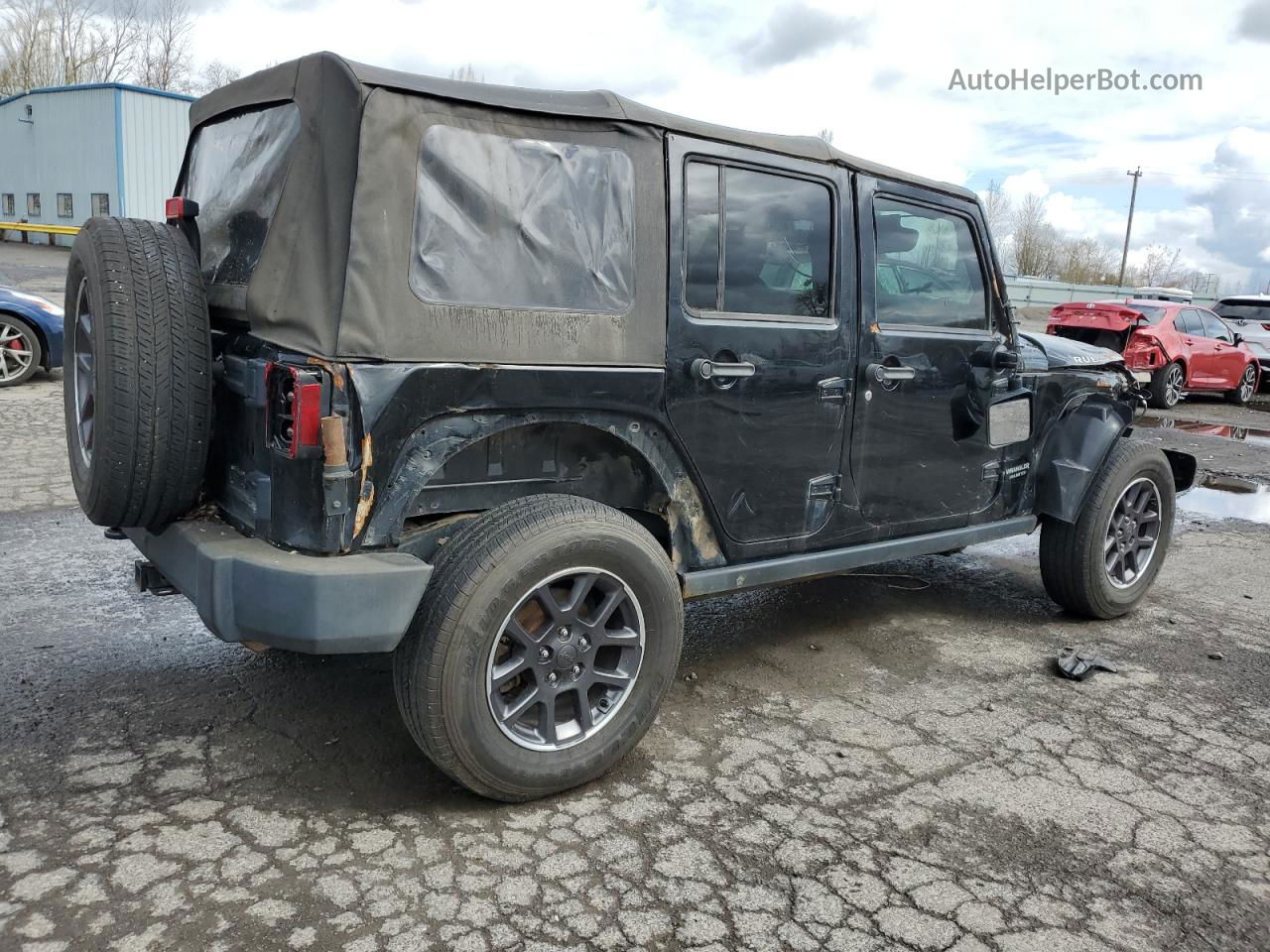 2014 Jeep Wrangler Unlimited Rubicon Black vin: 1C4HJWFG7EL108886