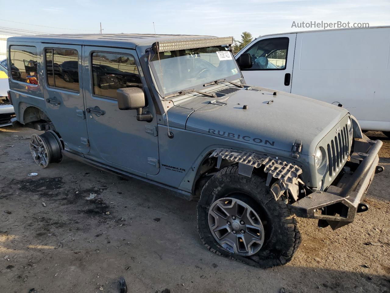 2014 Jeep Wrangler Unlimited Rubicon Gray vin: 1C4HJWFG9EL199241