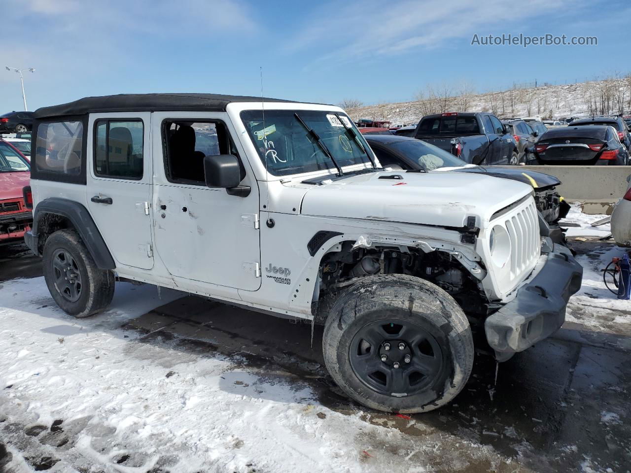 2019 Jeep Wrangler Unlimited Sport White vin: 1C4HJXDG0KW576963