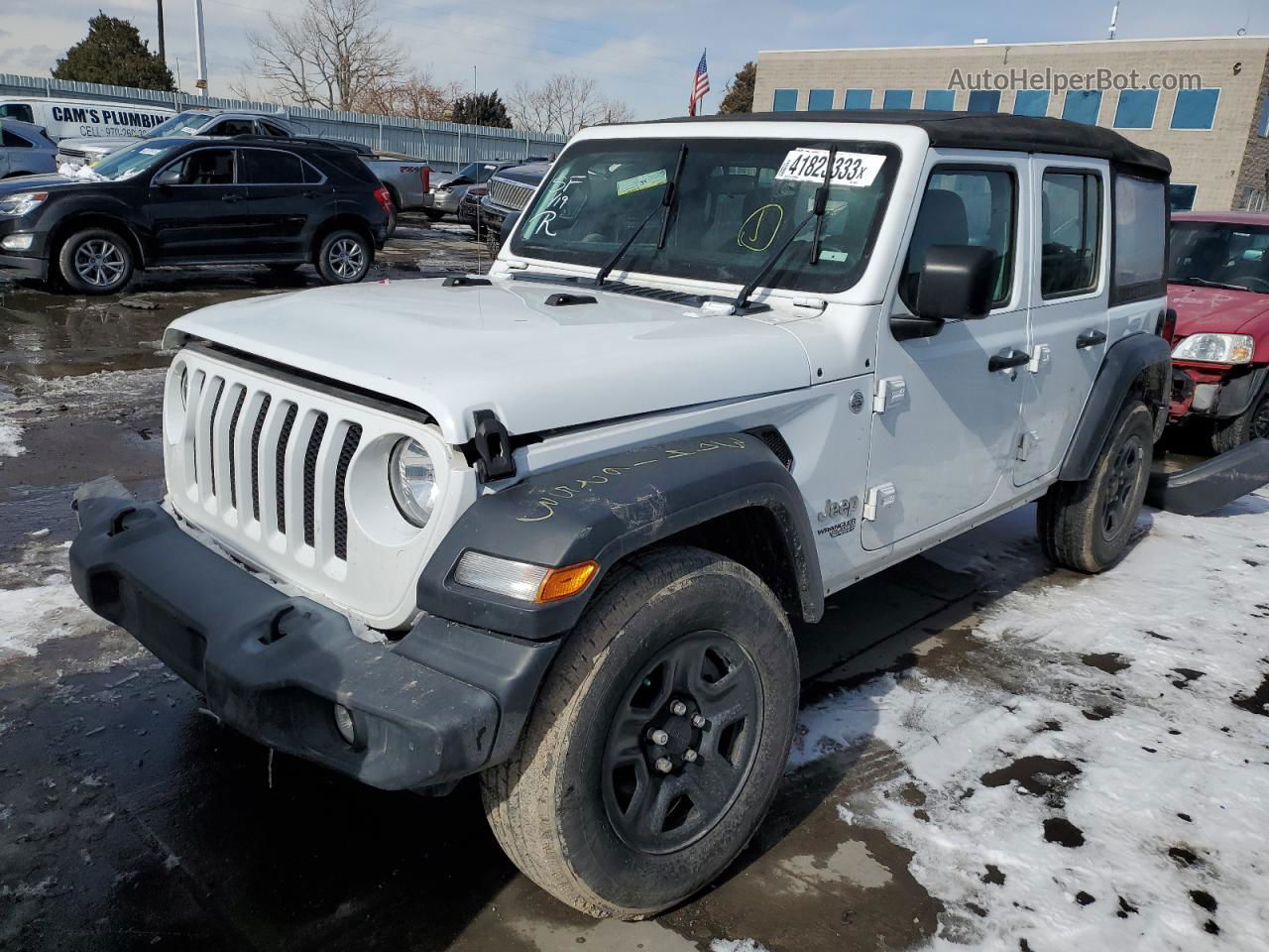 2019 Jeep Wrangler Unlimited Sport White vin: 1C4HJXDG0KW576963