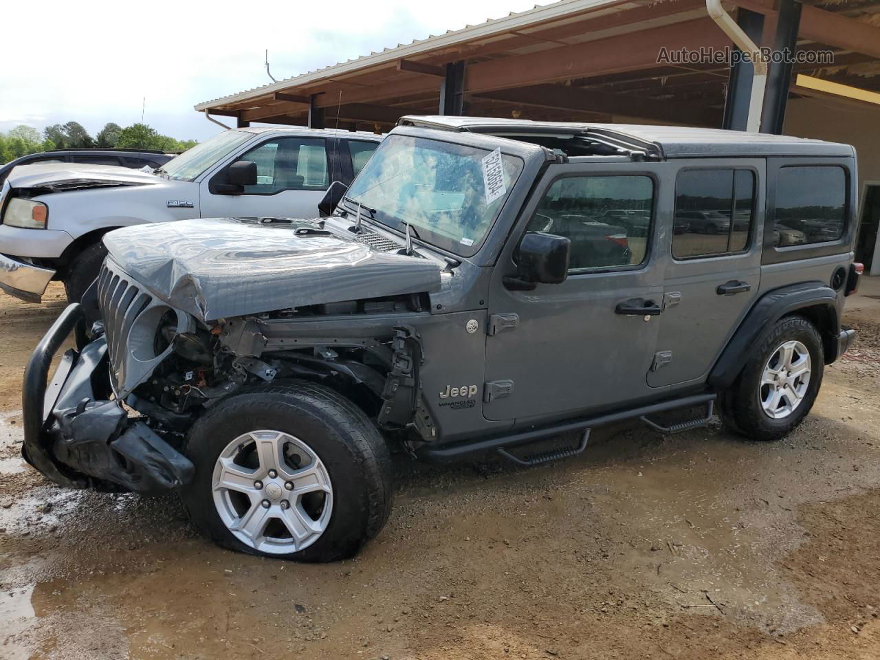 2019 Jeep Wrangler Unlimited Sport Gray vin: 1C4HJXDG0KW663861