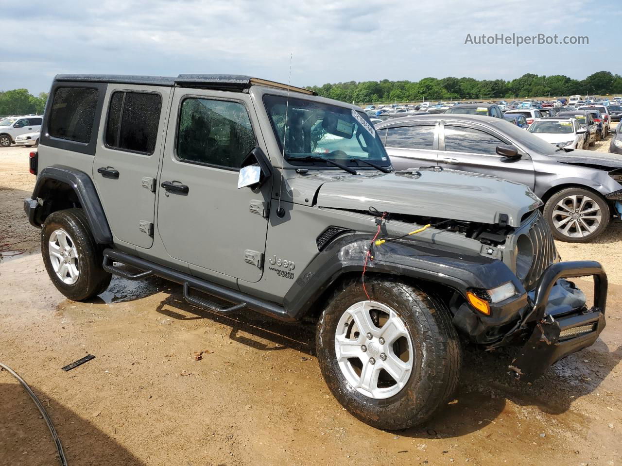 2019 Jeep Wrangler Unlimited Sport Gray vin: 1C4HJXDG0KW663861