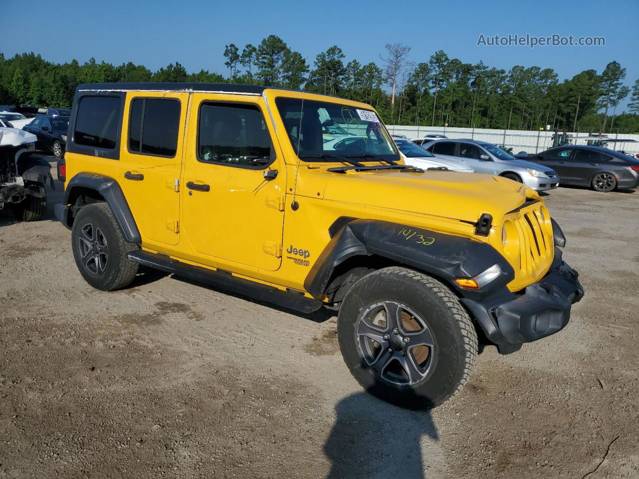 2019 Jeep Wrangler Unlimited Sport Yellow vin: 1C4HJXDG1KW506985