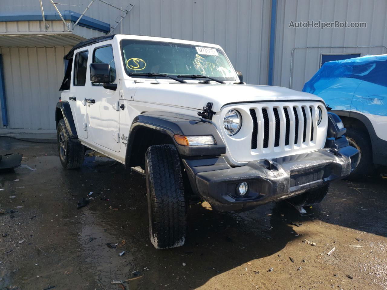 2019 Jeep Wrangler Unlimited Sport White vin: 1C4HJXDG1KW557256