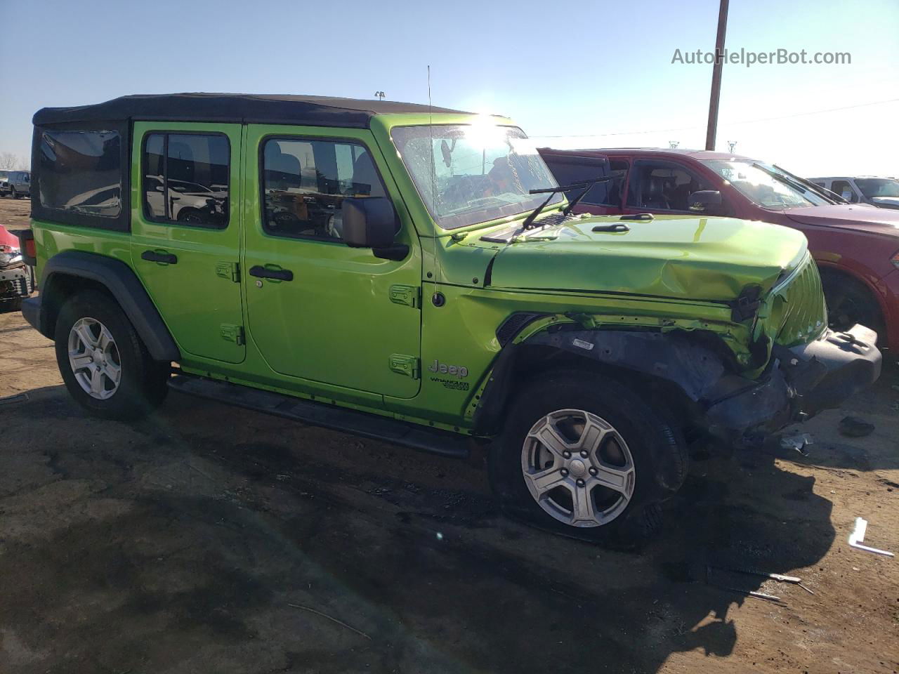 2019 Jeep Wrangler Unlimited Sport Green vin: 1C4HJXDG2KW507465