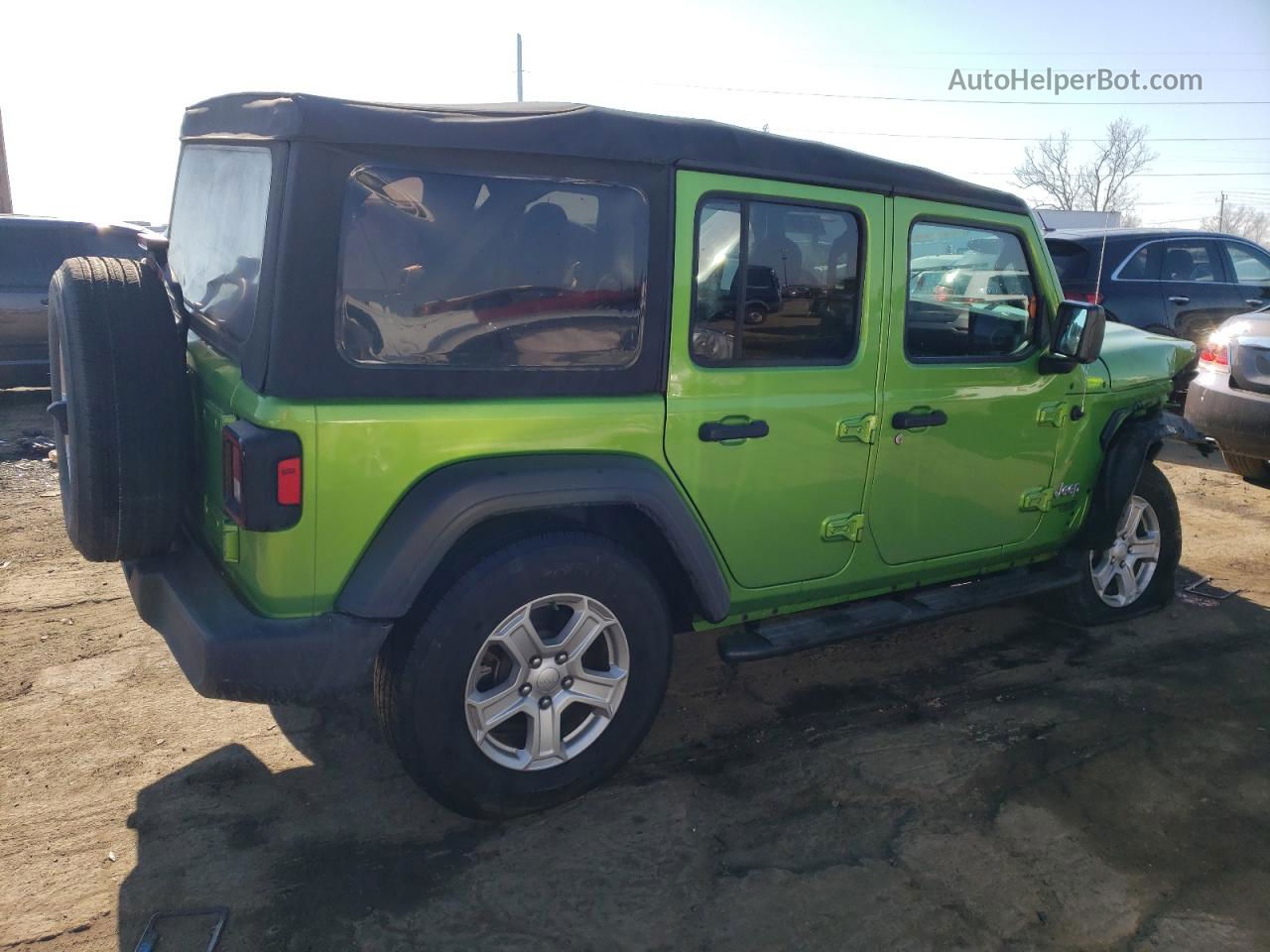 2019 Jeep Wrangler Unlimited Sport Green vin: 1C4HJXDG2KW507465