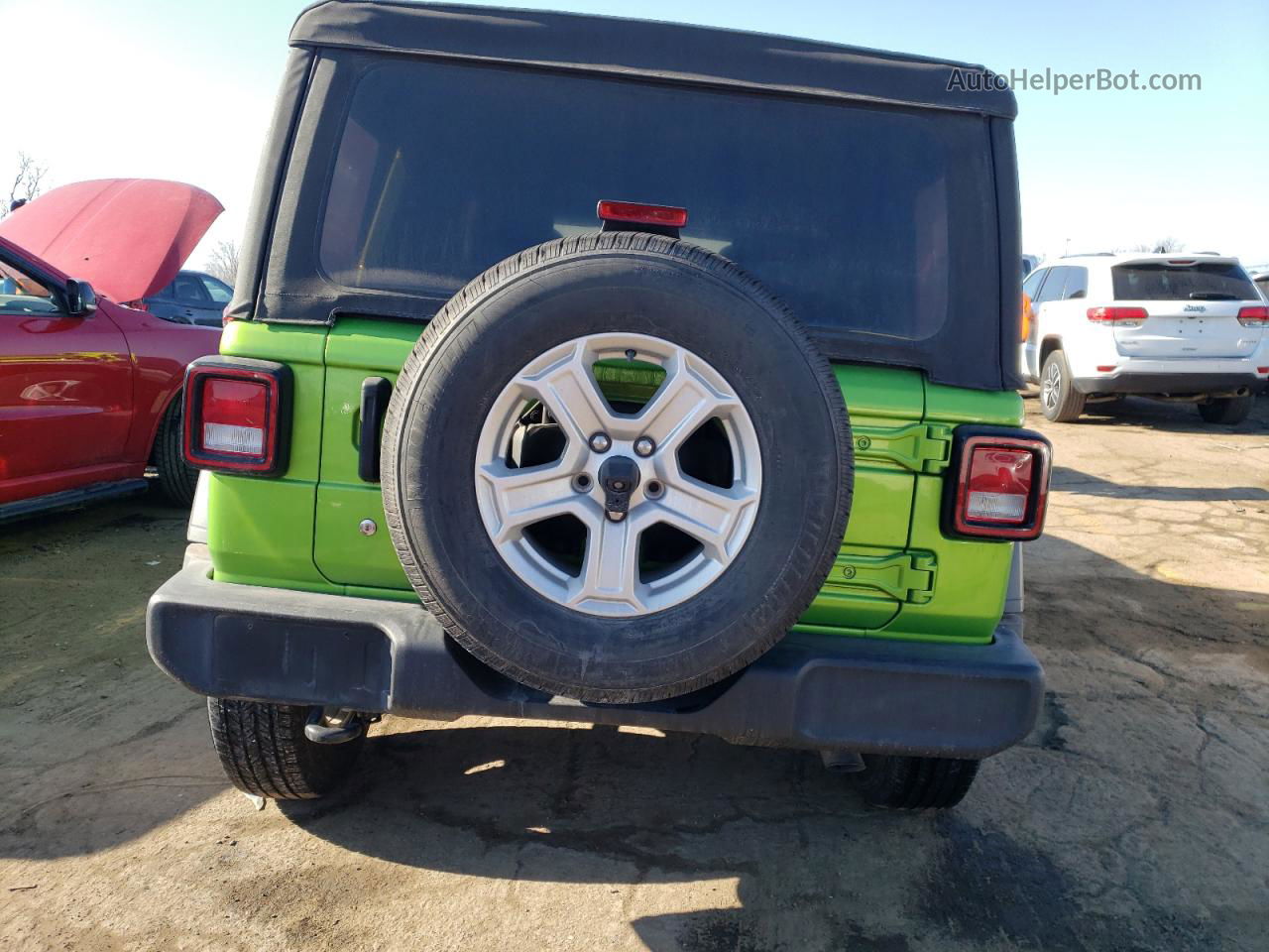 2019 Jeep Wrangler Unlimited Sport Green vin: 1C4HJXDG2KW507465