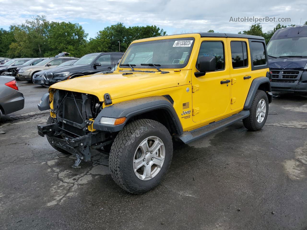 2019 Jeep Wrangler Unlimited Sport Yellow vin: 1C4HJXDG2KW515971