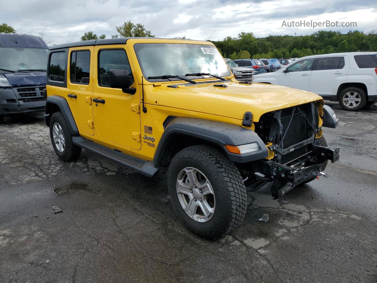 2019 Jeep Wrangler Unlimited Sport Yellow vin: 1C4HJXDG2KW515971