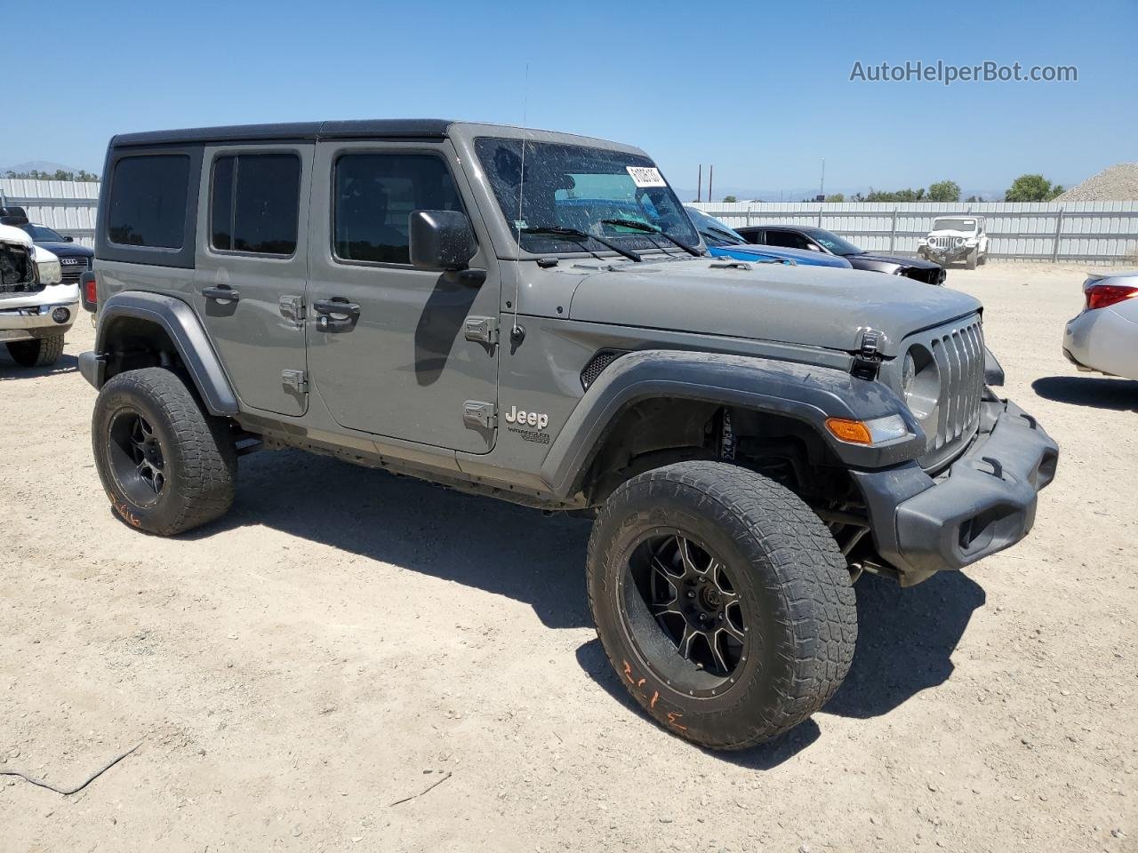 2019 Jeep Wrangler Unlimited Sport Gray vin: 1C4HJXDG2KW627458