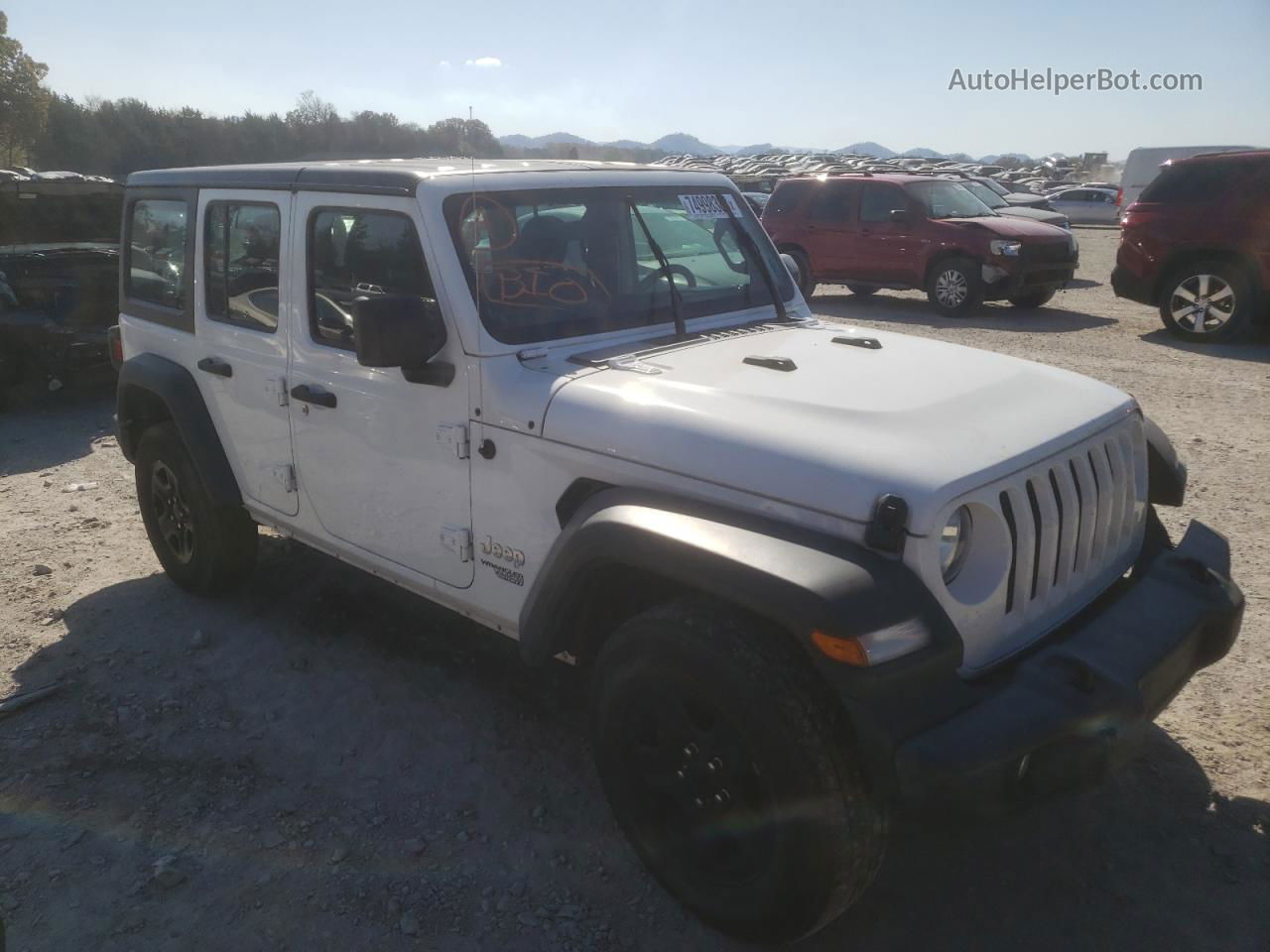 2019 Jeep Wrangler Unlimited Sport White vin: 1C4HJXDG3KW578495