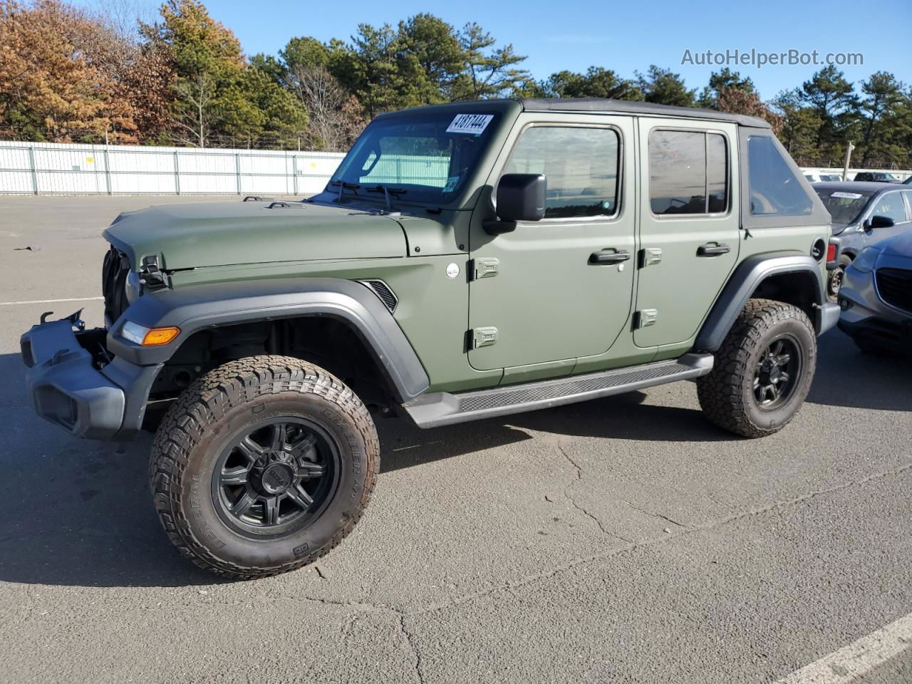 2019 Jeep Wrangler Unlimited Sport Green vin: 1C4HJXDG3KW582322