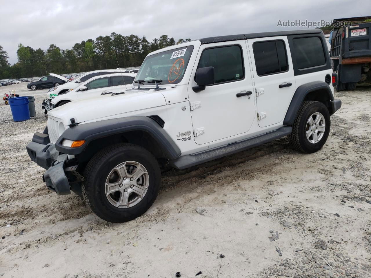 2019 Jeep Wrangler Unlimited Sport White vin: 1C4HJXDG4KW528012