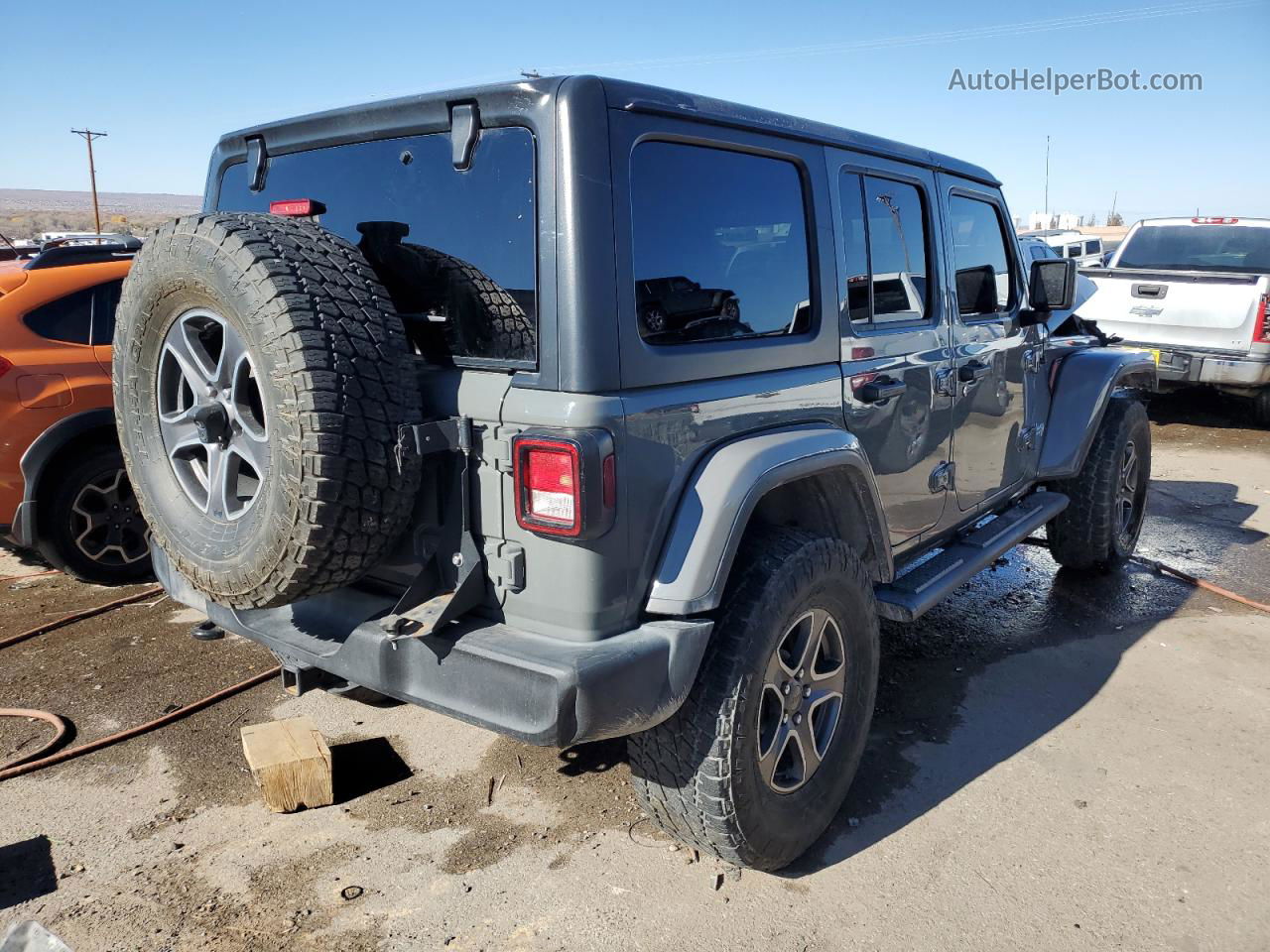 2019 Jeep Wrangler Unlimited Sport Gray vin: 1C4HJXDG4KW578926