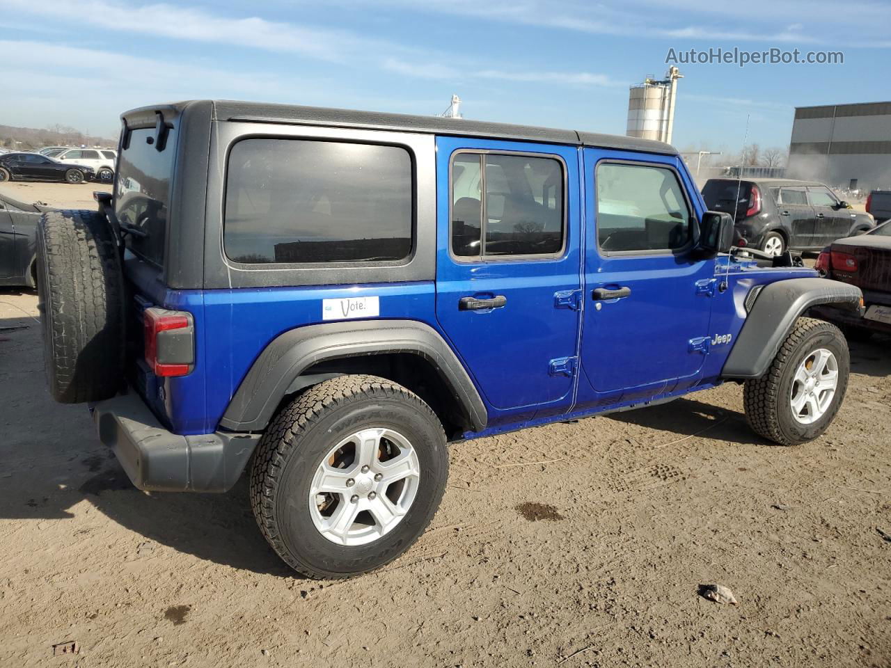 2019 Jeep Wrangler Unlimited Sport Blue vin: 1C4HJXDG4KW682459