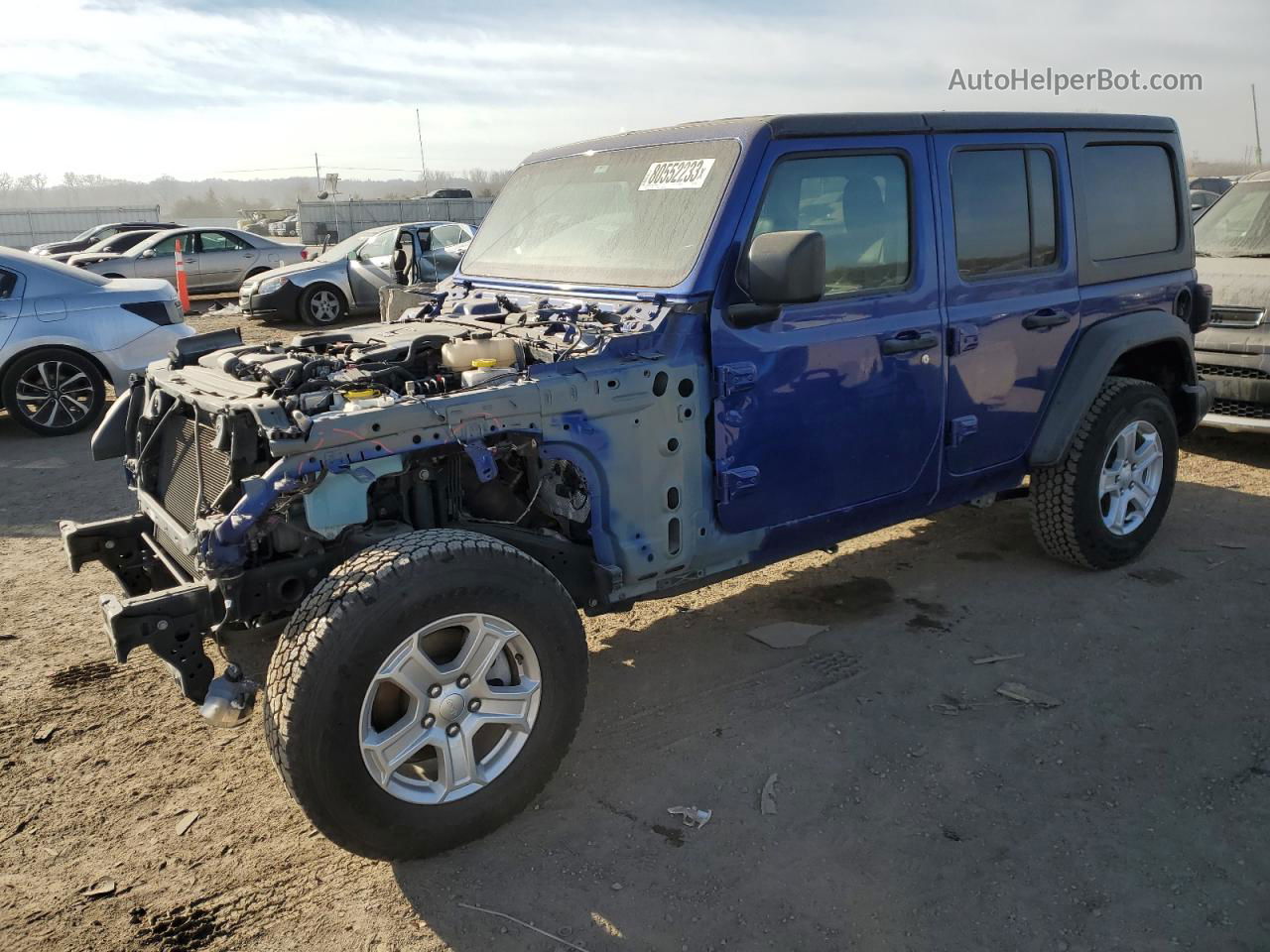 2019 Jeep Wrangler Unlimited Sport Синий vin: 1C4HJXDG4KW682459