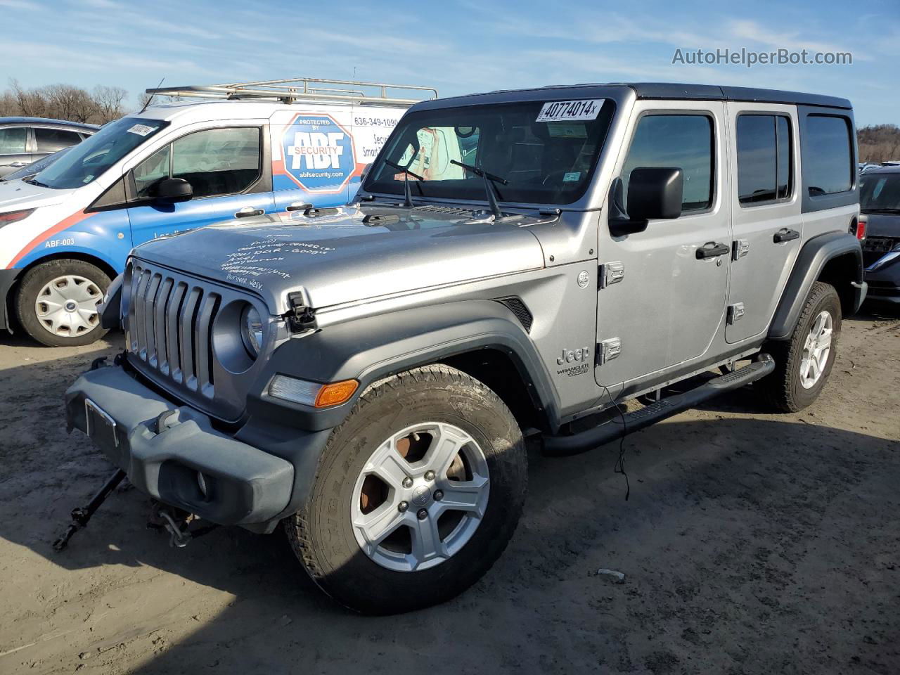 2019 Jeep Wrangler Unlimited Sport Gray vin: 1C4HJXDG5KW518640