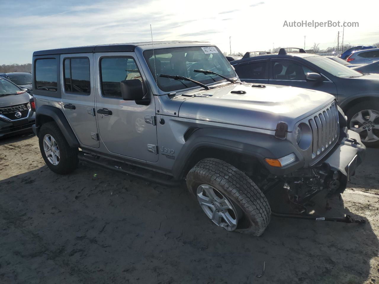 2019 Jeep Wrangler Unlimited Sport Gray vin: 1C4HJXDG5KW518640