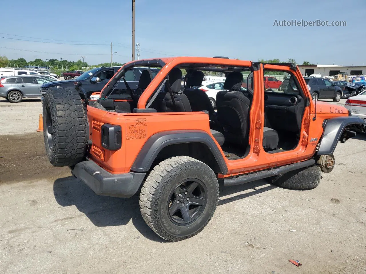 2019 Jeep Wrangler Unlimited Sport Оранжевый vin: 1C4HJXDG5KW557681