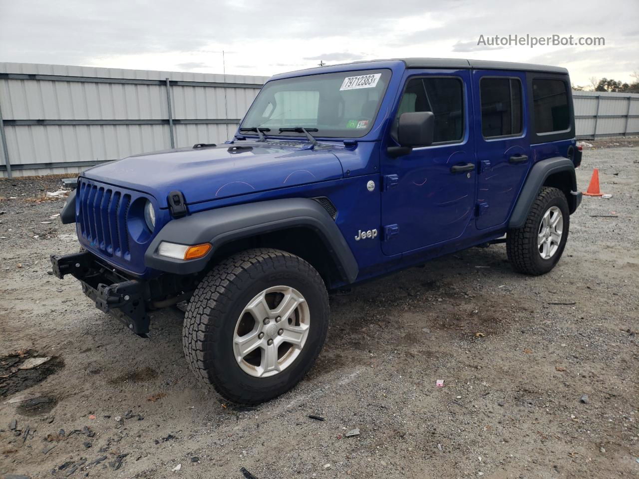 2019 Jeep Wrangler Unlimited Sport Синий vin: 1C4HJXDG7KW508613