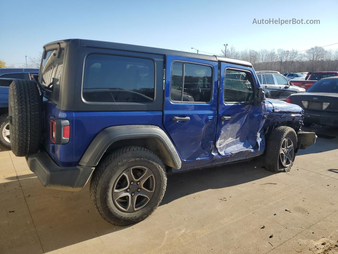 2019 Jeep Wrangler Unlimited Sport Синий vin: 1C4HJXDG7KW577074