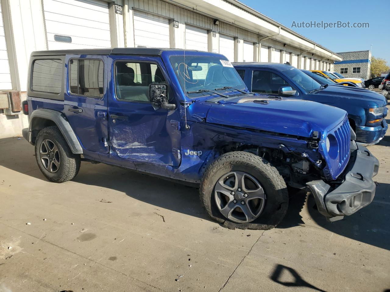 2019 Jeep Wrangler Unlimited Sport Синий vin: 1C4HJXDG7KW577074